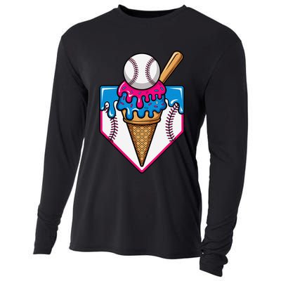 Baseball Ice Cream Dripping Drip Cooling Performance Long Sleeve Crew