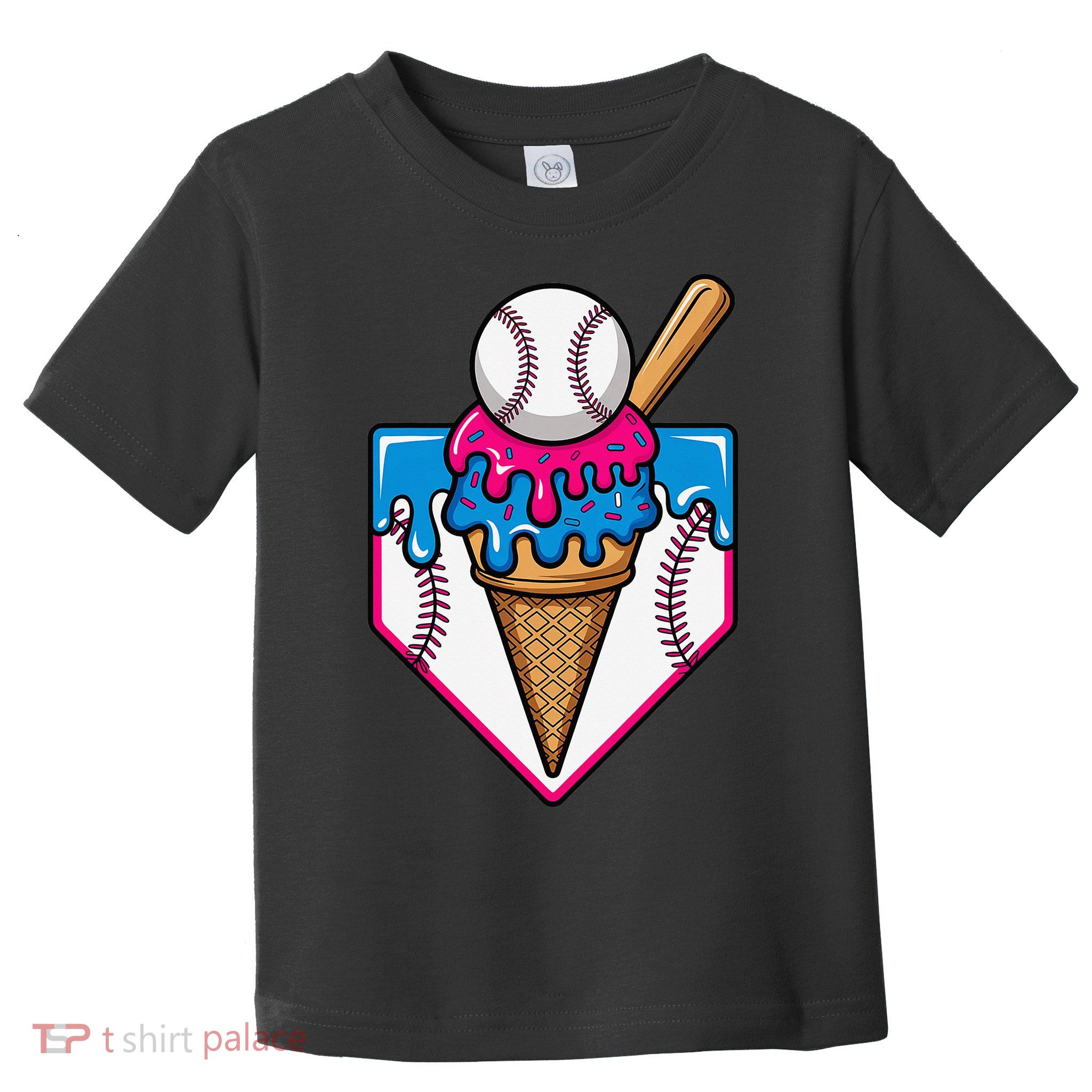Baseball Ice Cream Dripping Drip Toddler T-Shirt