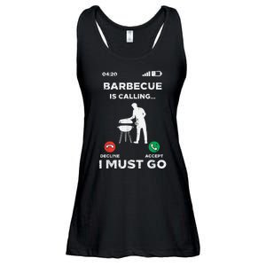 Barbecue Is Calling I Must Go Funny Bbq Grill Ladies Essential Flowy Tank