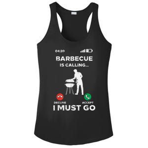 Barbecue Is Calling I Must Go Funny Bbq Grill Ladies PosiCharge Competitor Racerback Tank