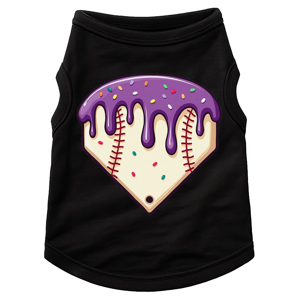 Baseball Ice Cream Dripping Baseball Home Plate Drip Doggie Tank