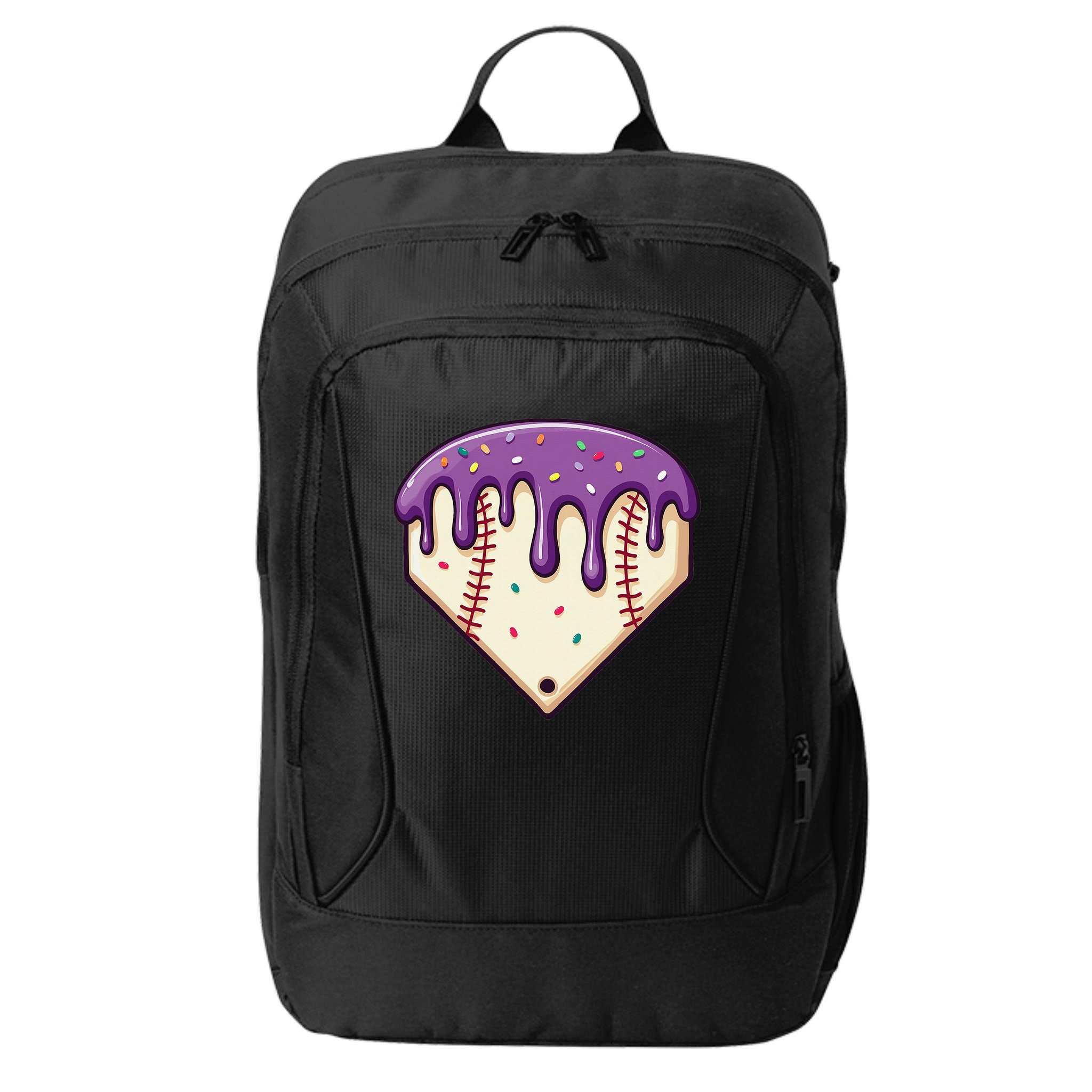 Baseball Ice Cream Dripping Baseball Home Plate Drip City Backpack