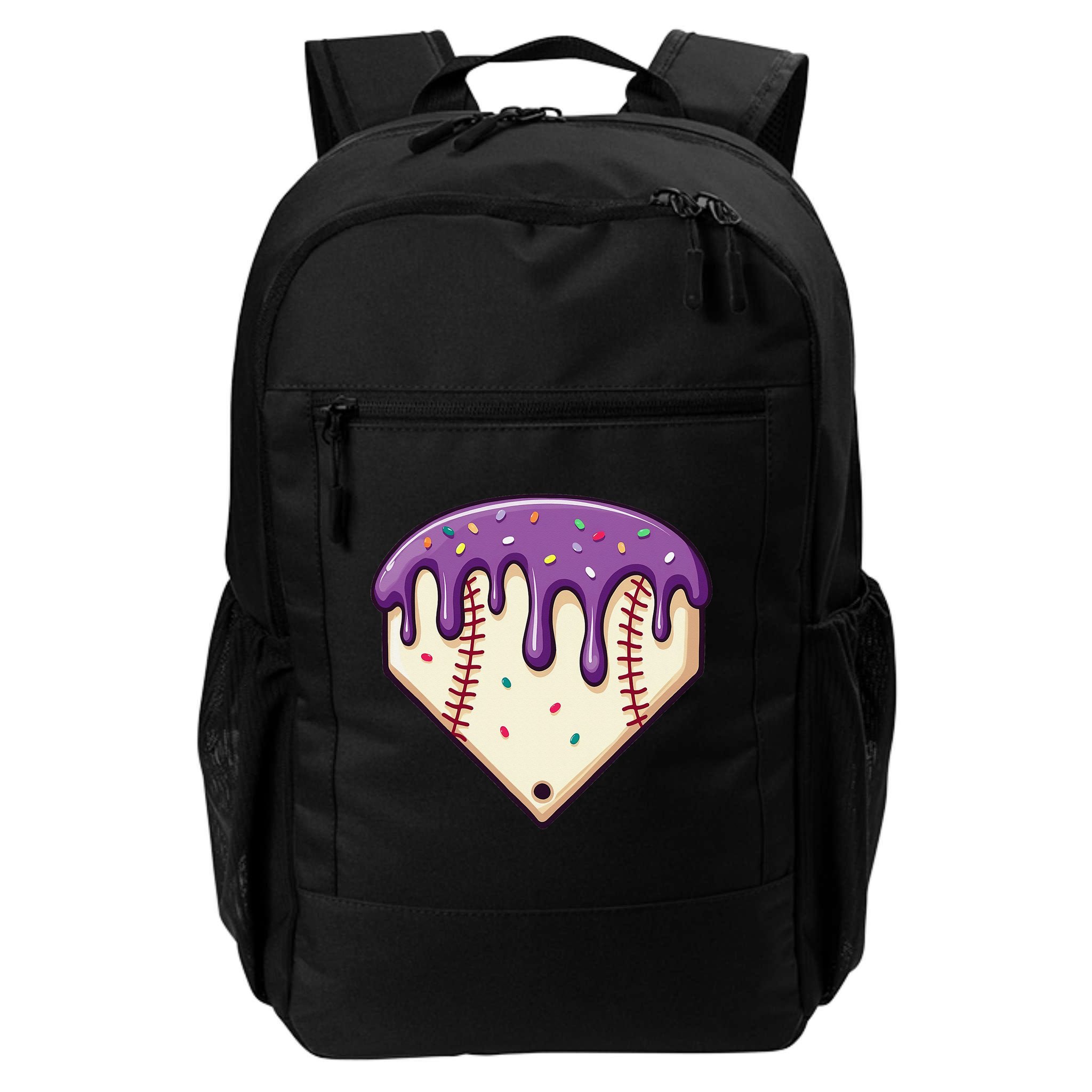 Baseball Ice Cream Dripping Baseball Home Plate Drip Backpack