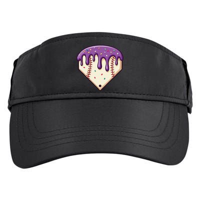 Baseball Ice Cream Dripping Baseball Home Plate Drip Adult Drive Performance Visor
