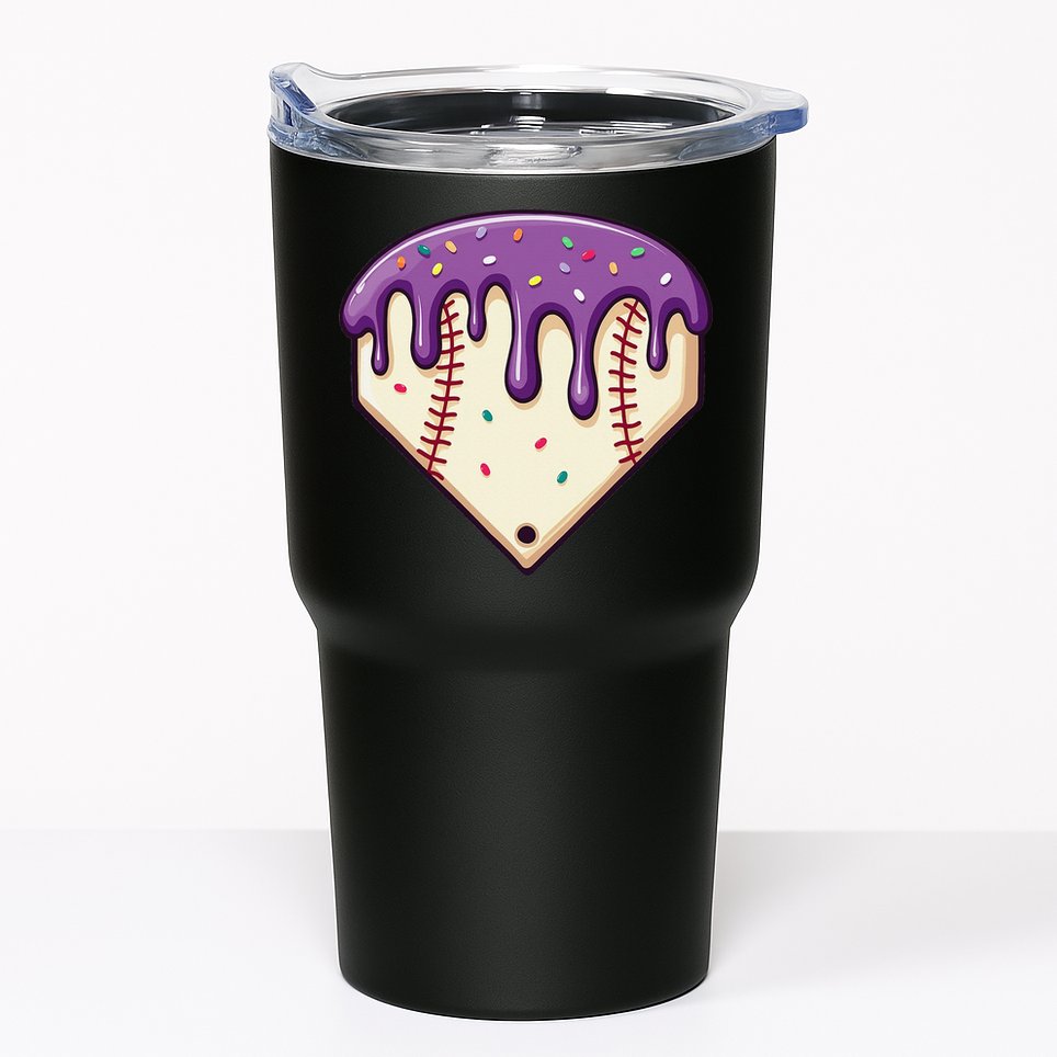 Baseball Ice Cream Dripping Baseball Home Plate Drip Tumbler