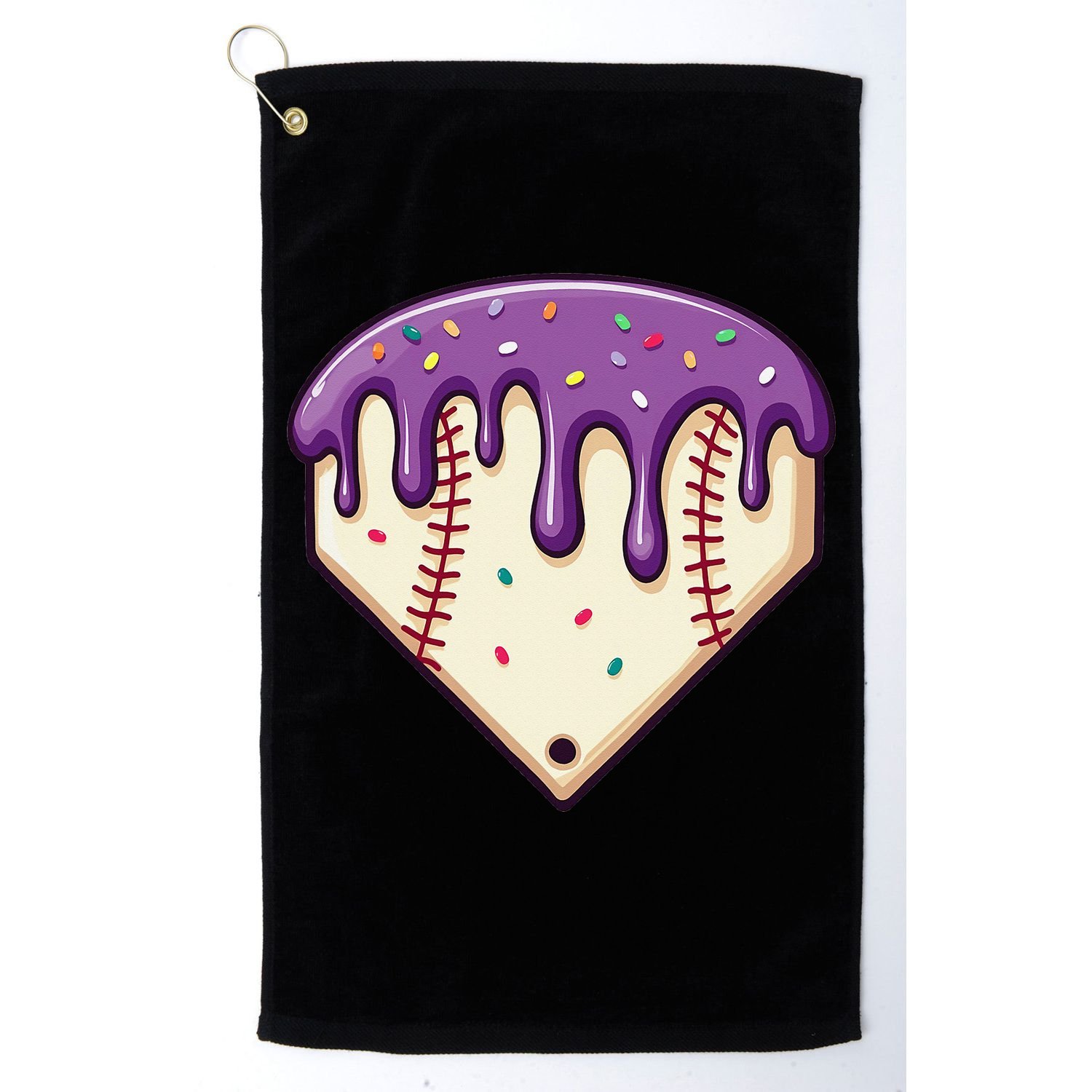 Baseball Ice Cream Dripping Baseball Home Plate Drip Golf Towel