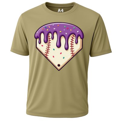 Baseball Ice Cream Dripping Baseball Home Plate Drip Performance Shirt