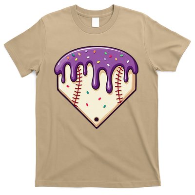 Baseball Ice Cream Dripping Baseball Home Plate Drip T-Shirt