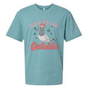 Baby ItS Coo Outside Funny Bird Nerd Christmas Sueded Cloud Jersey T-Shirt