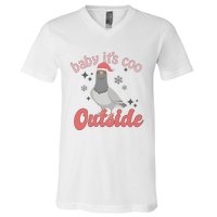 Baby ItS Coo Outside Funny Bird Nerd Christmas V-Neck T-Shirt