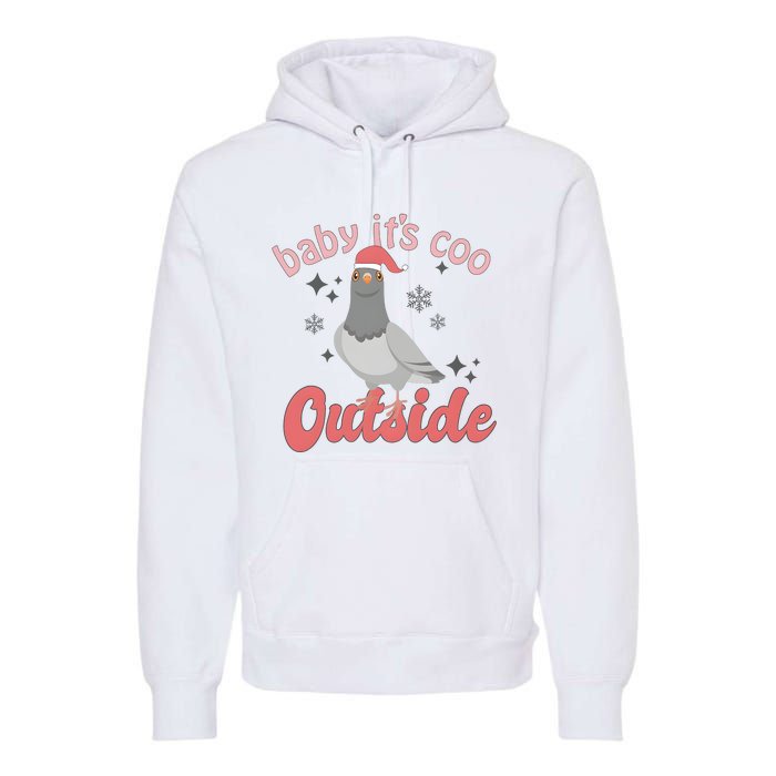 Baby ItS Coo Outside Funny Bird Nerd Christmas Premium Hoodie