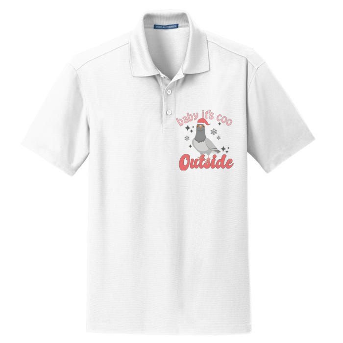 Baby ItS Coo Outside Funny Bird Nerd Christmas Dry Zone Grid Polo