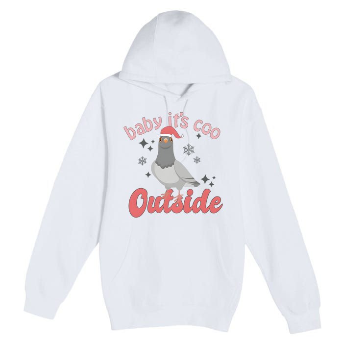 Baby ItS Coo Outside Funny Bird Nerd Christmas Premium Pullover Hoodie