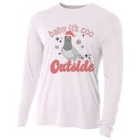 Baby ItS Coo Outside Funny Bird Nerd Christmas Cooling Performance Long Sleeve Crew