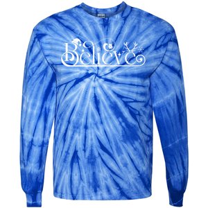 Believe In Christmas Spirit Cute Gift Tie-Dye Long Sleeve Shirt