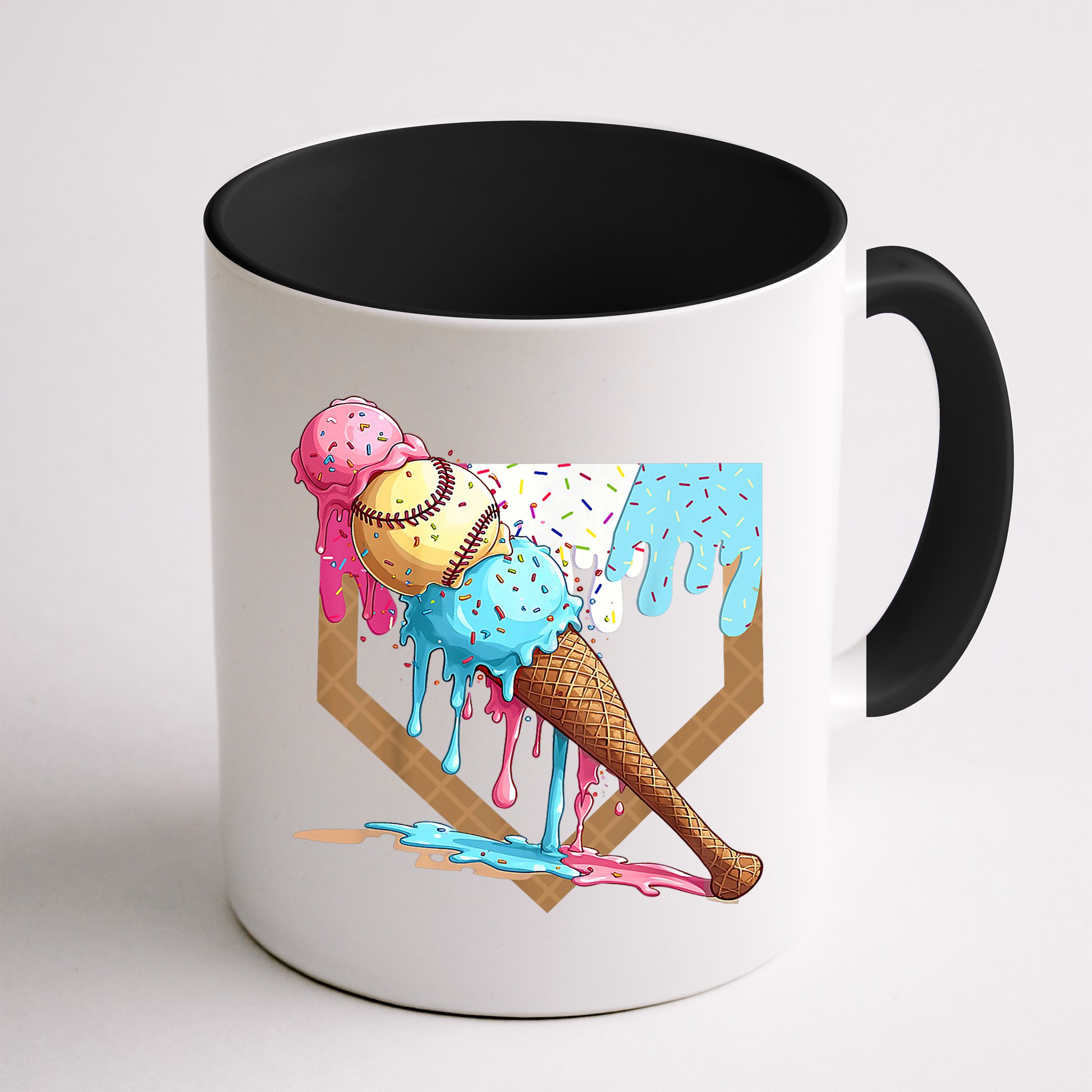 Baseball Ice Cream Dripping Baseball Home Plate Drip Mug