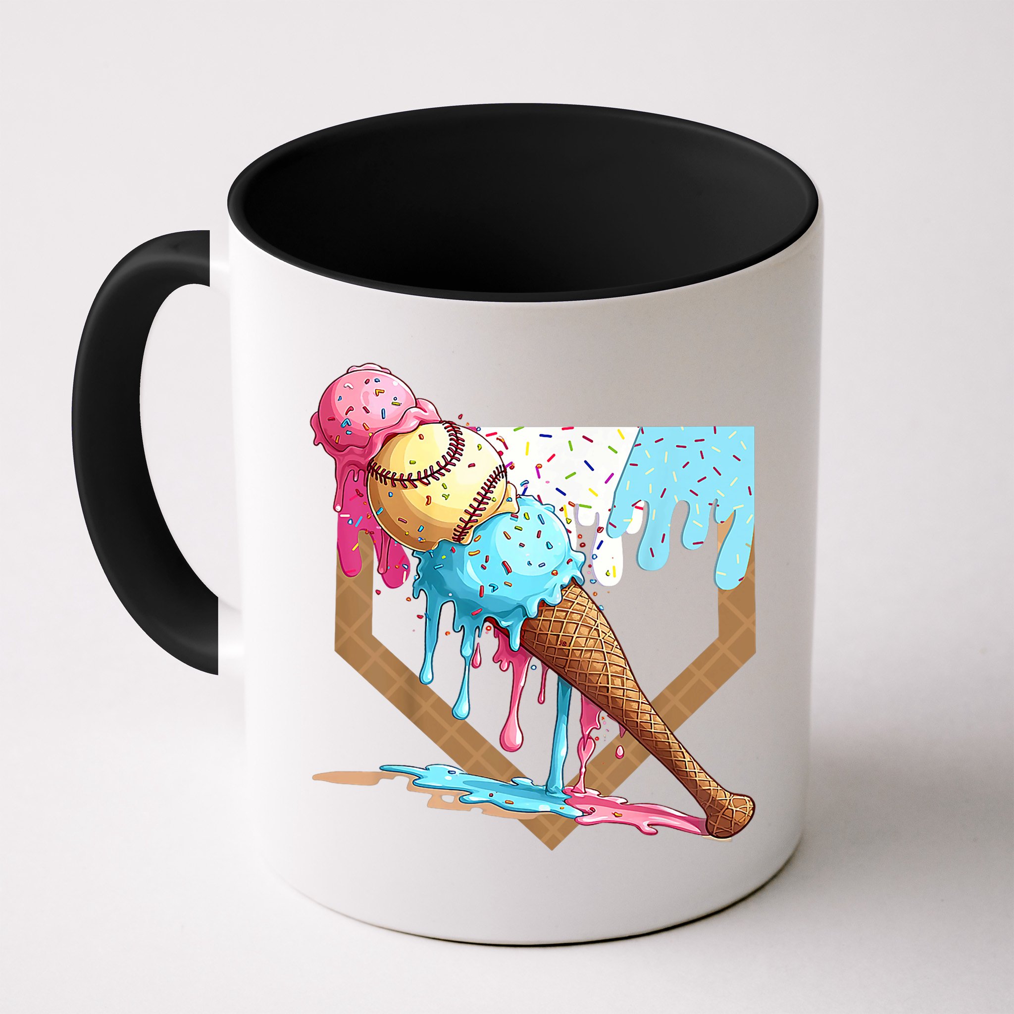 Baseball Ice Cream Dripping Baseball Home Plate Drip Mug