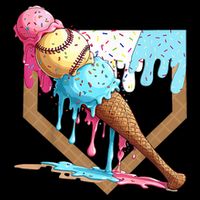 Baseball Ice Cream Dripping Baseball Home Plate Drip 16 in Basic Backpack