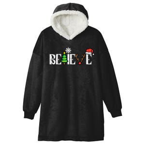 Believe In Christmas Cute Hooded Wearable Blanket