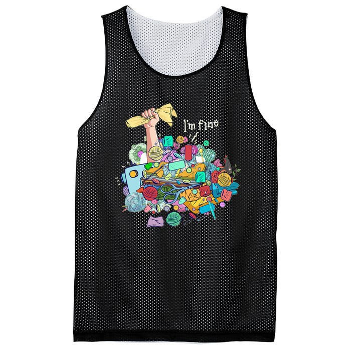 Buried In Crafting Supplies But IM Fine Mesh Reversible Basketball Jersey Tank