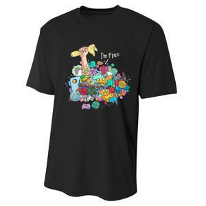 Buried In Crafting Supplies But IM Fine Performance Sprint T-Shirt