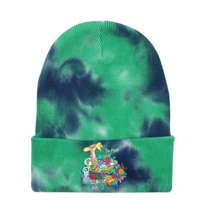 Buried In Crafting Supplies But IM Fine Tie Dye 12in Knit Beanie