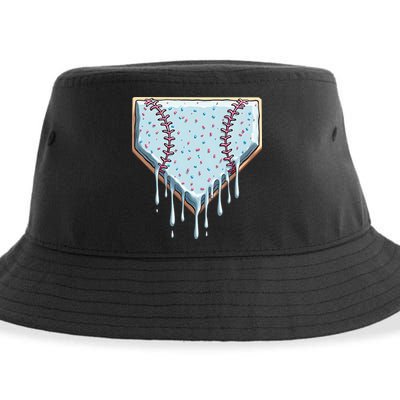 Baseball Ice Cream Dripping Women Sustainable Bucket Hat