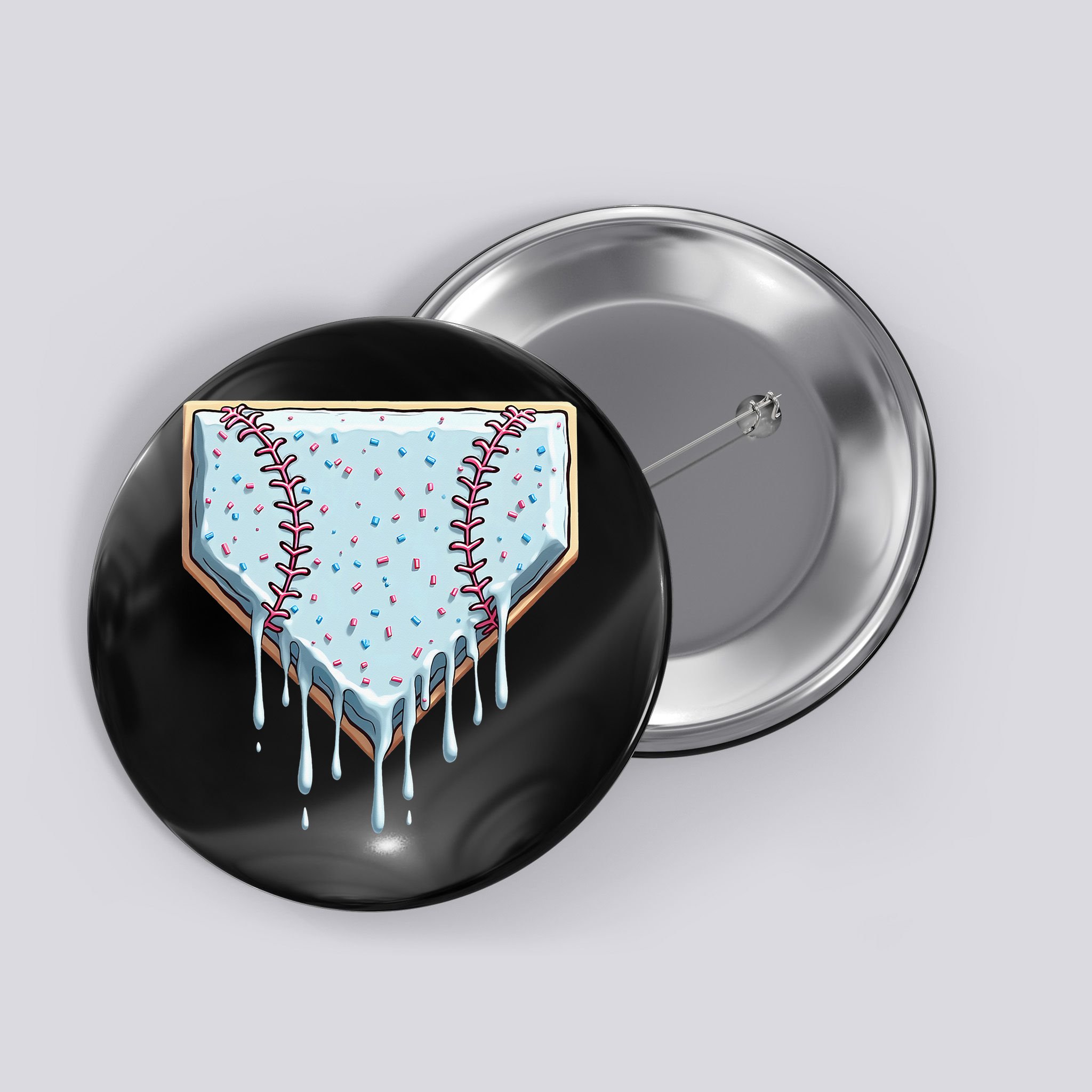 Baseball Ice Cream Dripping Women Button