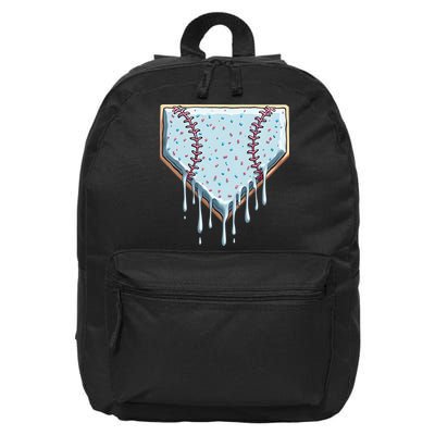 Baseball Ice Cream Dripping Women 16 in Basic Backpack