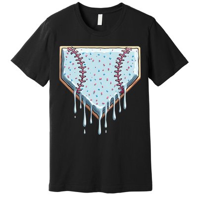 Baseball Ice Cream Dripping Women Premium T-Shirt