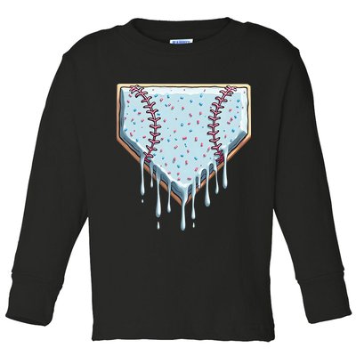 Baseball Ice Cream Dripping Women Toddler Long Sleeve Shirt
