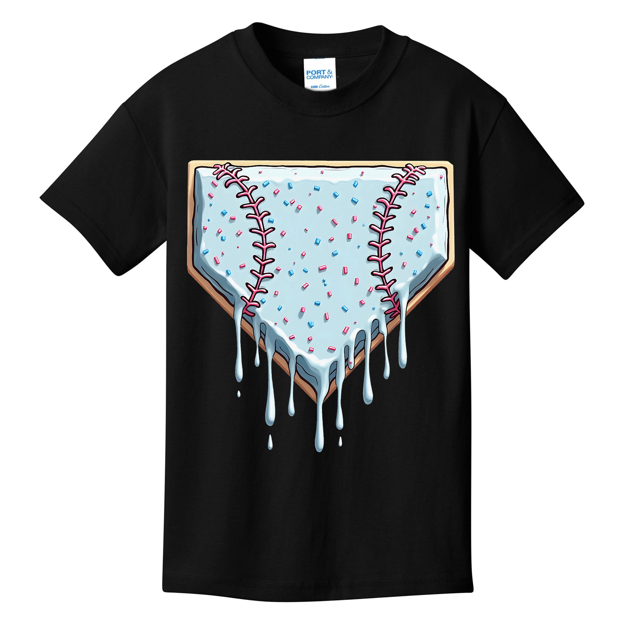 Baseball Ice Cream Dripping Women Kids T-Shirt