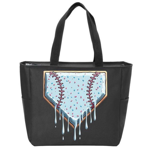 Baseball Ice Cream Dripping Women Zip Tote Bag