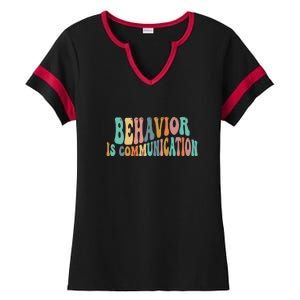 Behavior Is Communication Ladies Halftime Notch Neck Tee