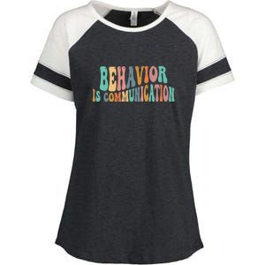 Behavior Is Communication Enza Ladies Jersey Colorblock Tee