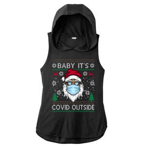 Baby It's Covid Outside Funny Ugly Christmas Ladies PosiCharge Tri-Blend Wicking Draft Hoodie Tank