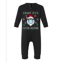 Baby It's Covid Outside Funny Ugly Christmas Infant Fleece One Piece