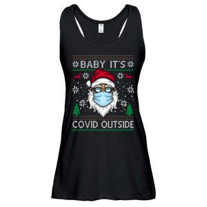 Baby It's Covid Outside Funny Ugly Christmas Ladies Essential Flowy Tank