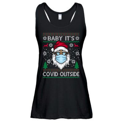 Baby It's Covid Outside Funny Ugly Christmas Ladies Essential Flowy Tank