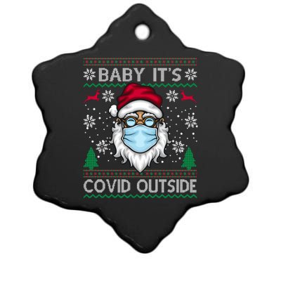 Baby It's Covid Outside Funny Ugly Christmas Ceramic Star Ornament