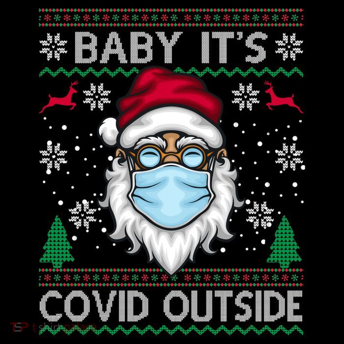 Baby It's Covid Outside Funny Ugly Christmas Premium T-Shirt
