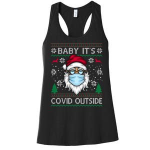 Baby It's Covid Outside Funny Ugly Christmas Women's Racerback Tank