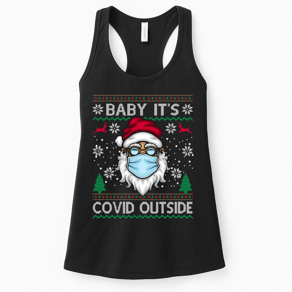 Baby It's Covid Outside Funny Ugly Christmas Womens Tank Top