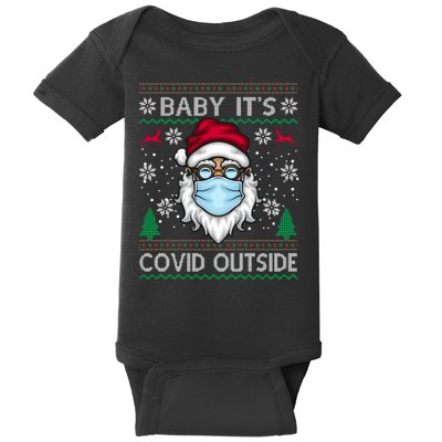 Baby It's Covid Outside Funny Ugly Christmas Baby Bodysuit