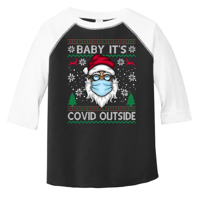 Baby It's Covid Outside Funny Ugly Christmas Toddler Fine Jersey T-Shirt