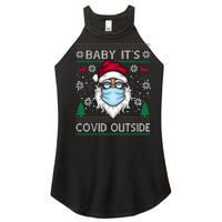 Baby It's Covid Outside Funny Ugly Christmas Women's Perfect Tri Rocker Tank