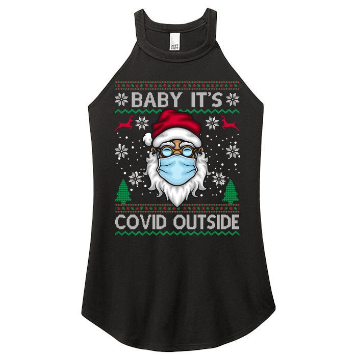 Baby It's Covid Outside Funny Ugly Christmas Women's Perfect Tri Rocker Tank