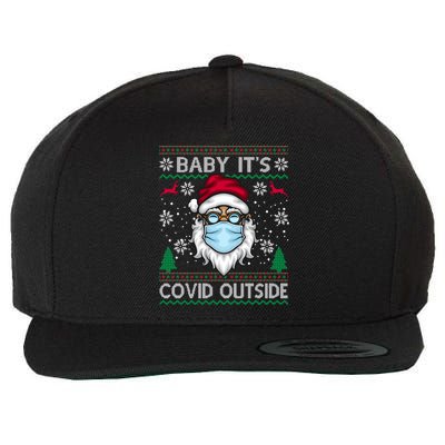 Baby It's Covid Outside Funny Ugly Christmas Wool Snapback Cap