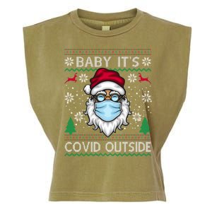 Baby It's Covid Outside Funny Ugly Christmas Garment-Dyed Women's Muscle Tee