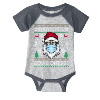 Baby It's Covid Outside Funny Ugly Christmas Infant Baby Jersey Bodysuit